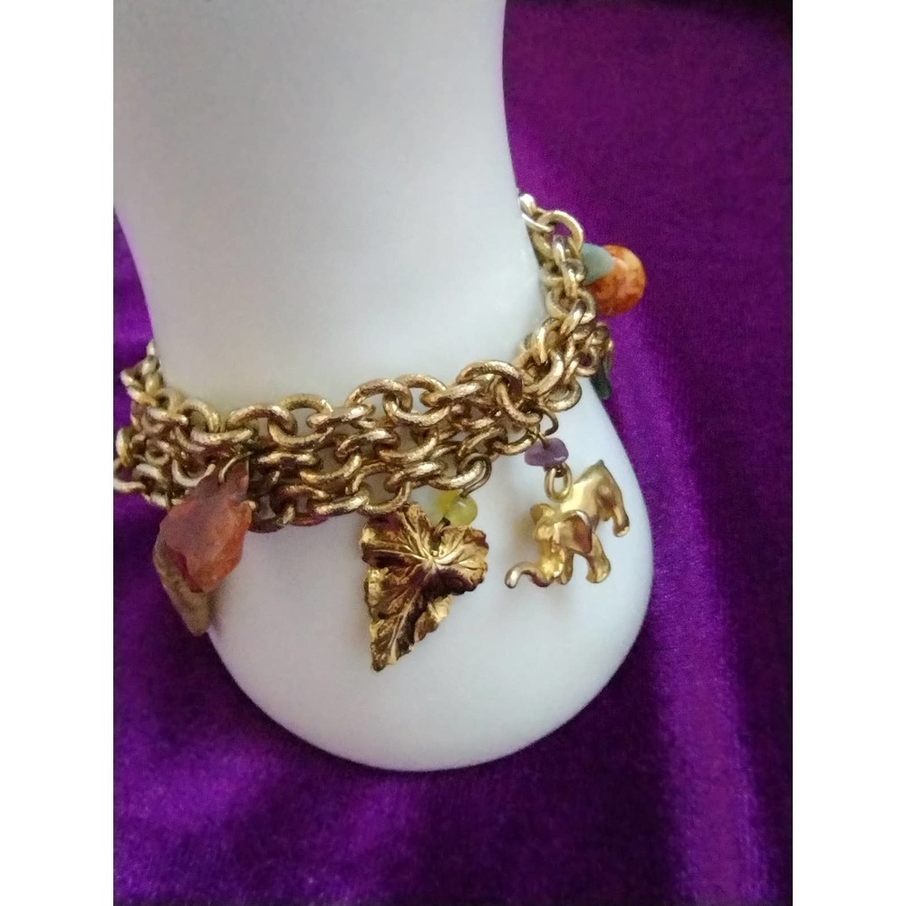 CHARM Bracelet Three Chain Vintage
